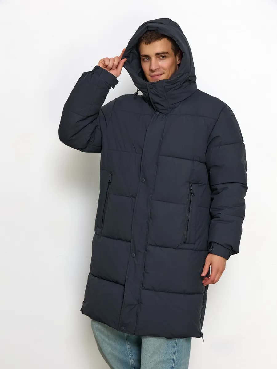 Куртка длинная с капюшоном зима демисезон