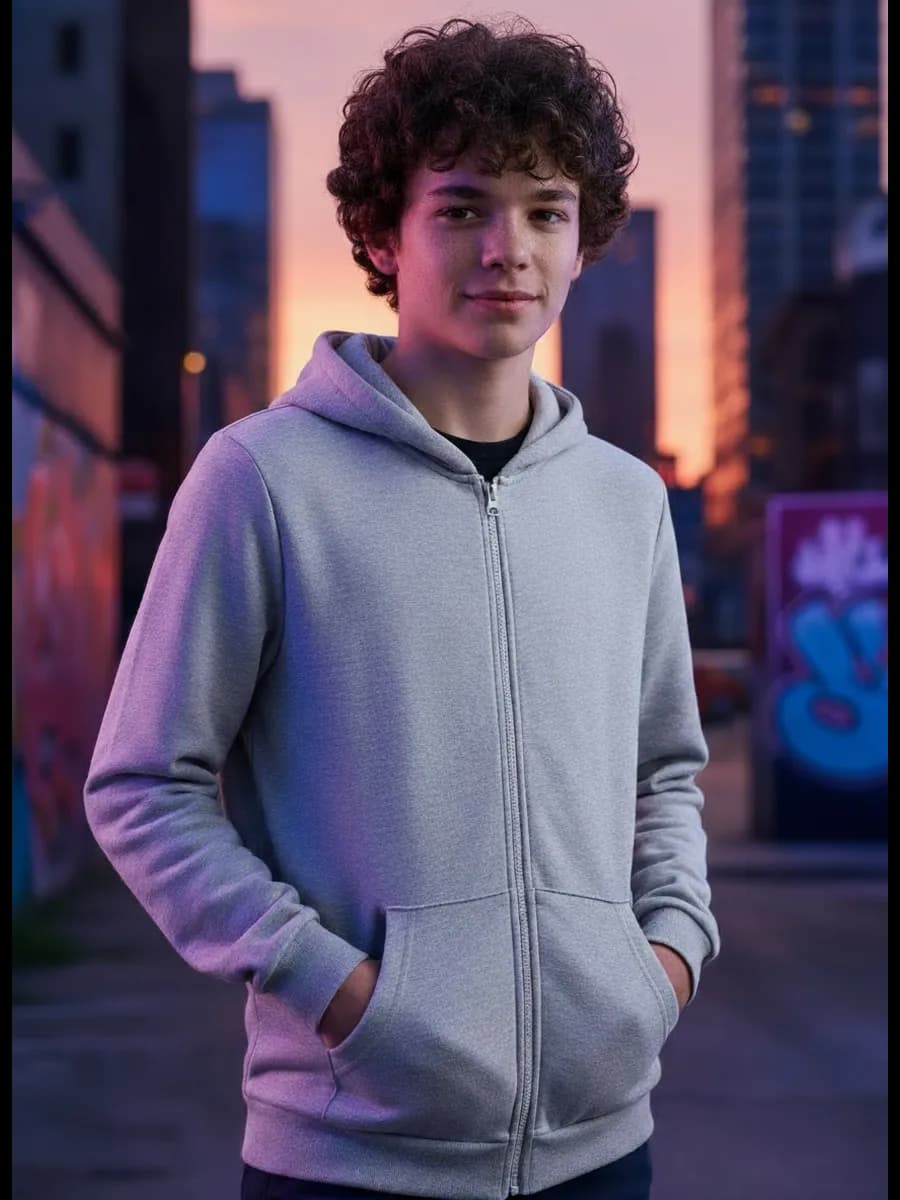 Худи на молнии для мальчика зипка с капюшоном