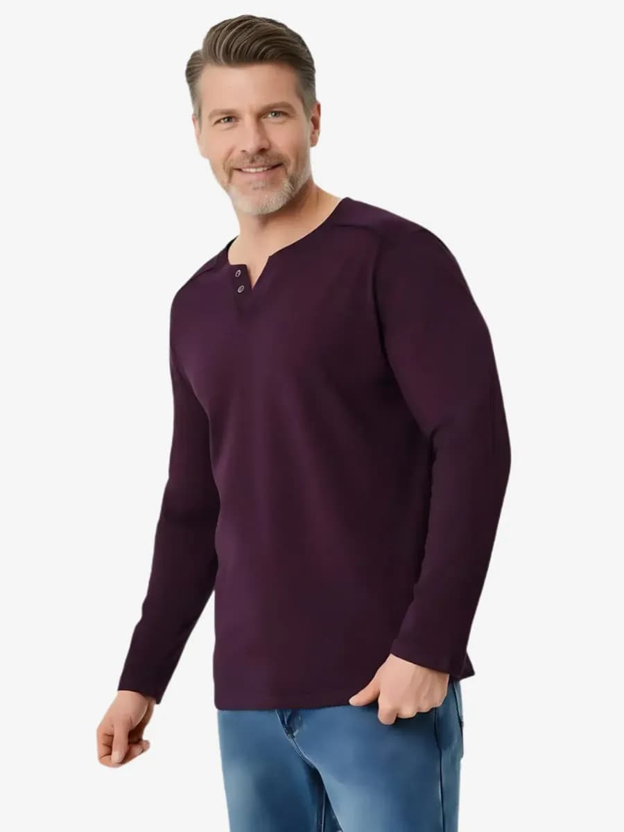 Лонгслив бордовый оверсайз с длинными рукавами термо