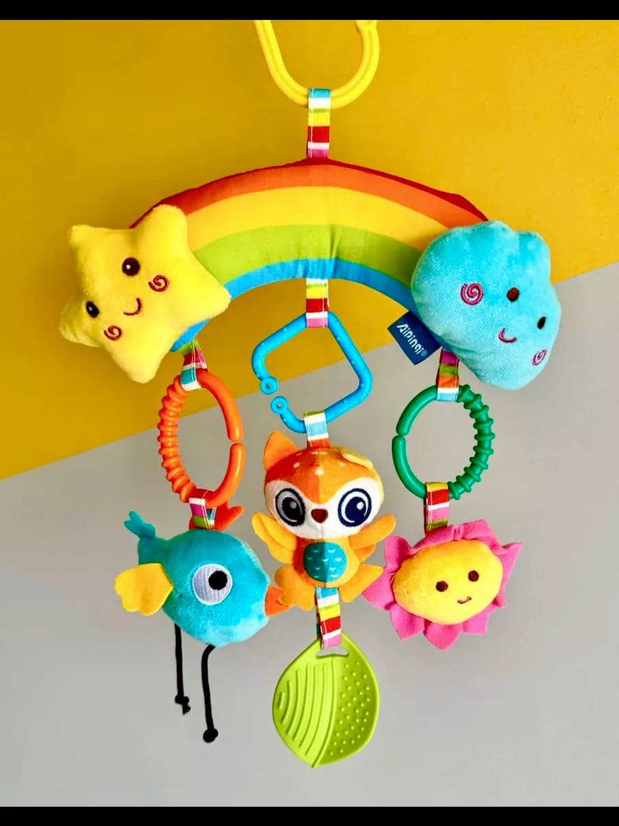 Подвесная игрушка погремушка для новорожденных с грызунком