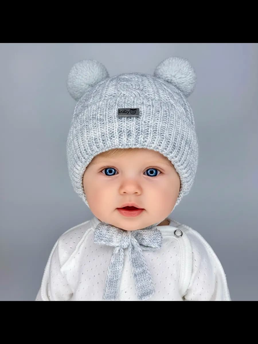зимняя шапка для новорожденных