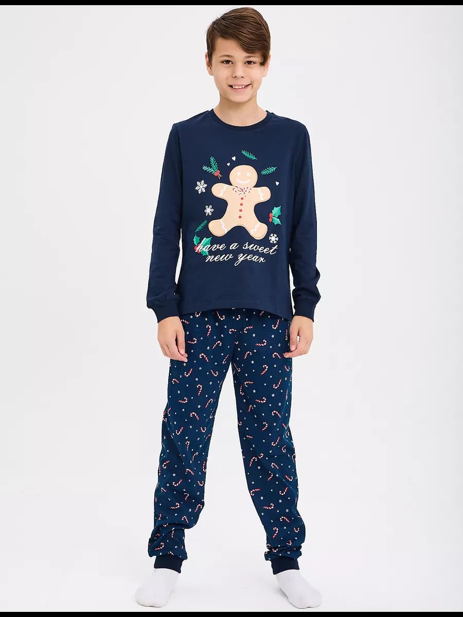 Пижама для девочки для мальчика новогодняя домашний костюм