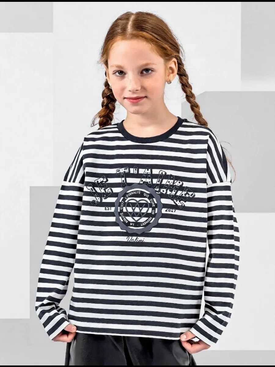 Лонгслив оверсайз тельняшка хлопок