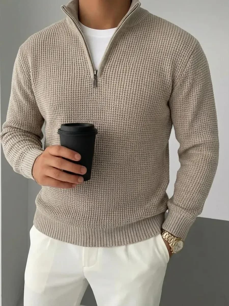 Джемпер на молнии с воротником свитер
