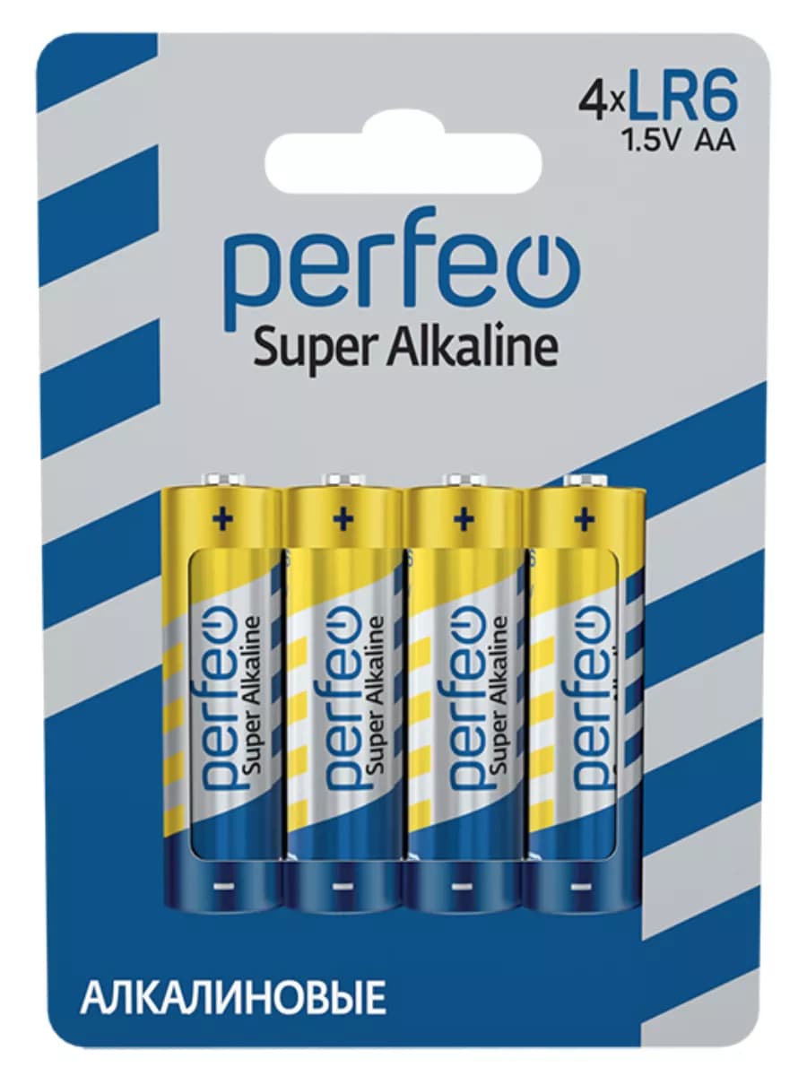 Батарейки LR6 AA пальчиковые алкалиновые 4шт на блистере