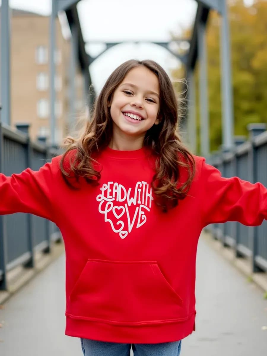 Свитшот для девочки оверсайз кофта с принтом