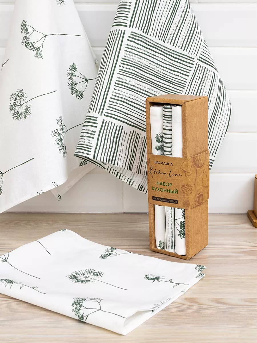 Полотенце кухонное. Набор лен