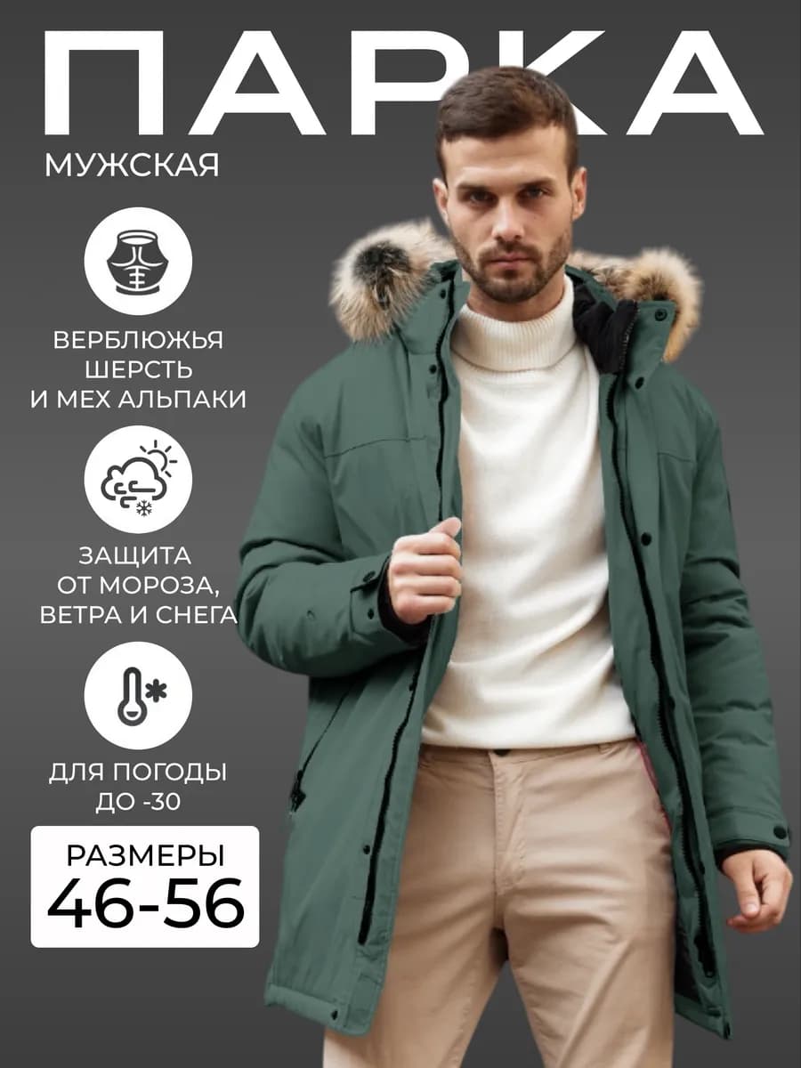 Парка зимняя с натуральным мехом