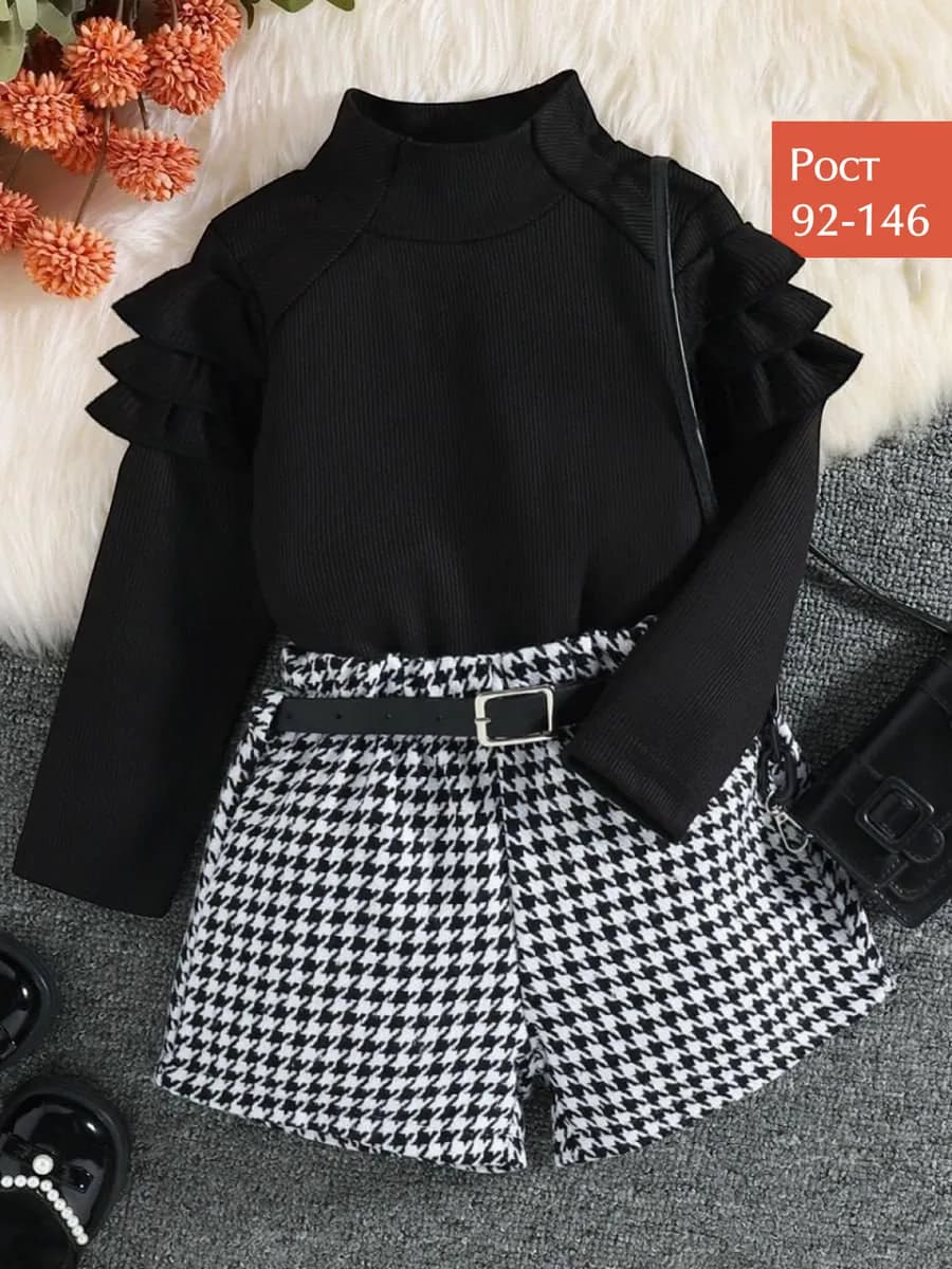 Костюм нарядный праздничный водолазка и шорты, комплект