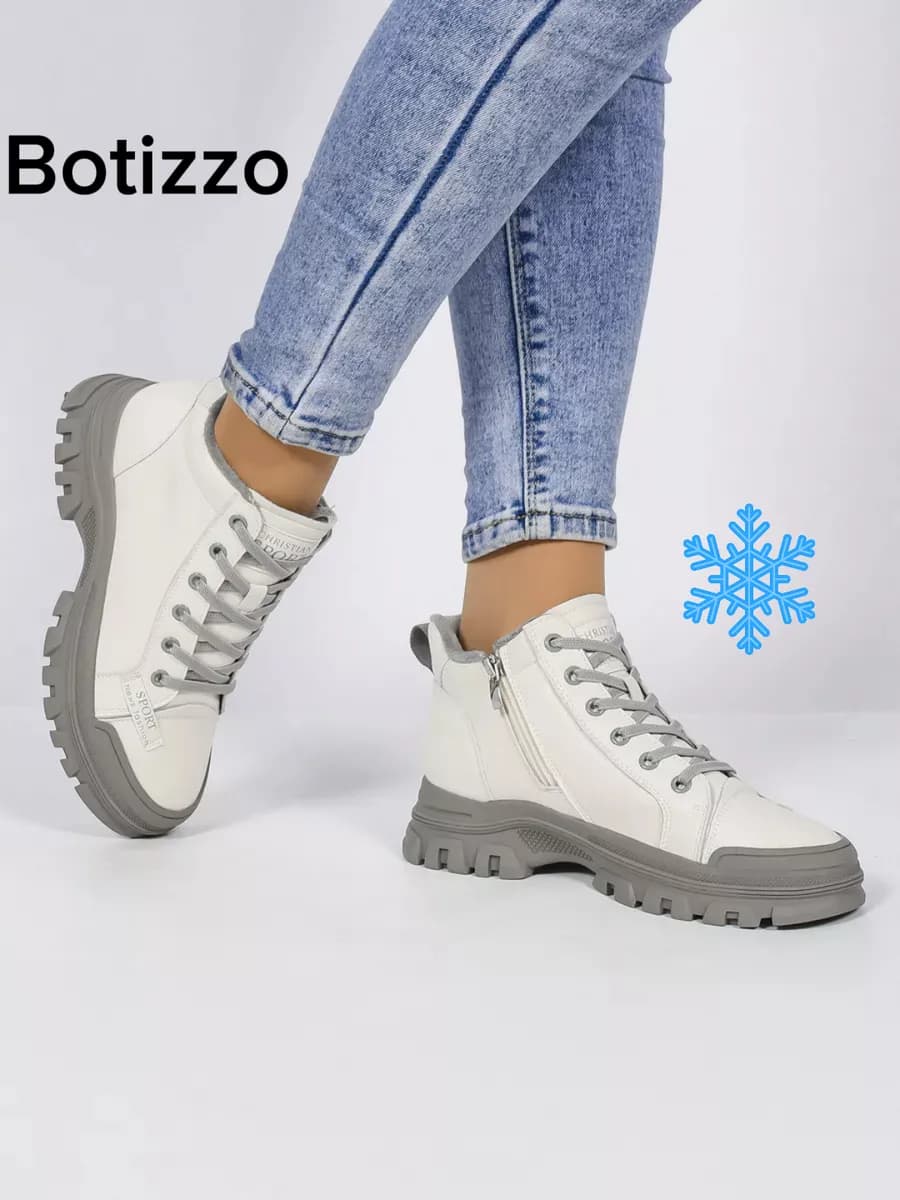 Ботинки зимние спорт натуральная кожа на меху