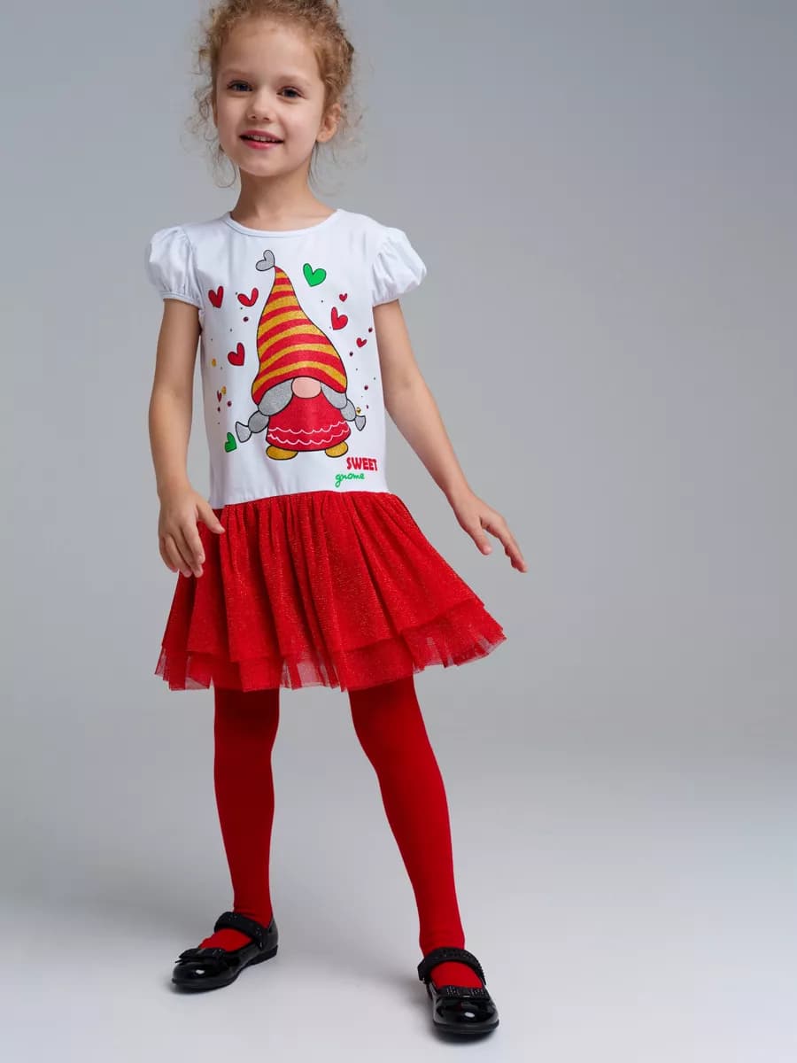 Платье новогоднее с юбкой из мягкой сетки