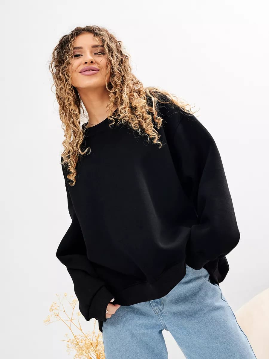 Свитшот оверсайз теплый с начесом