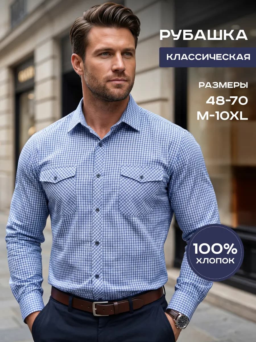 Рубашка классическая с длинным рукавом