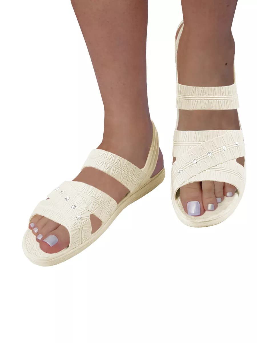 Резиновые шлепанцы со стразами для пляжа и бассейна