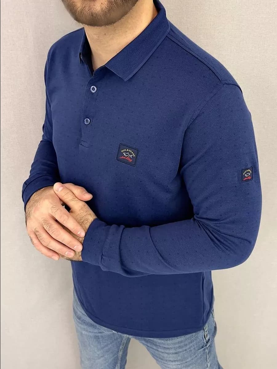 Футболка-поло c длинным рукавом