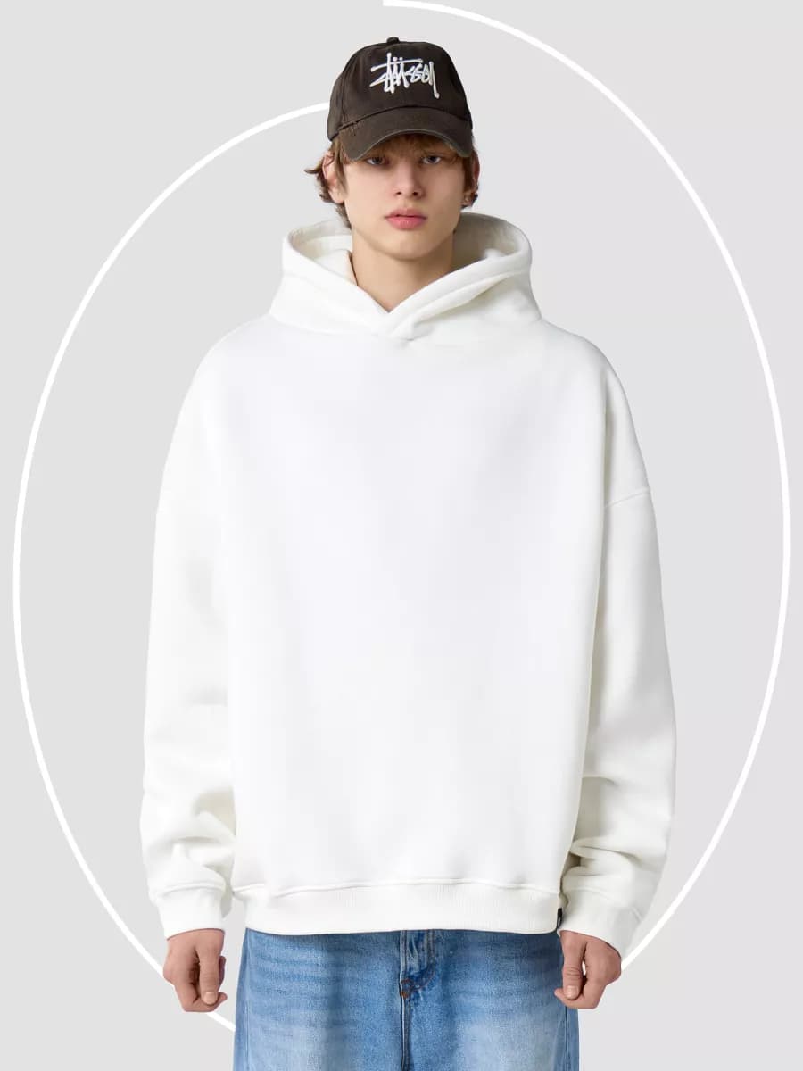 Худи оверсайз с капюшоном с начесом