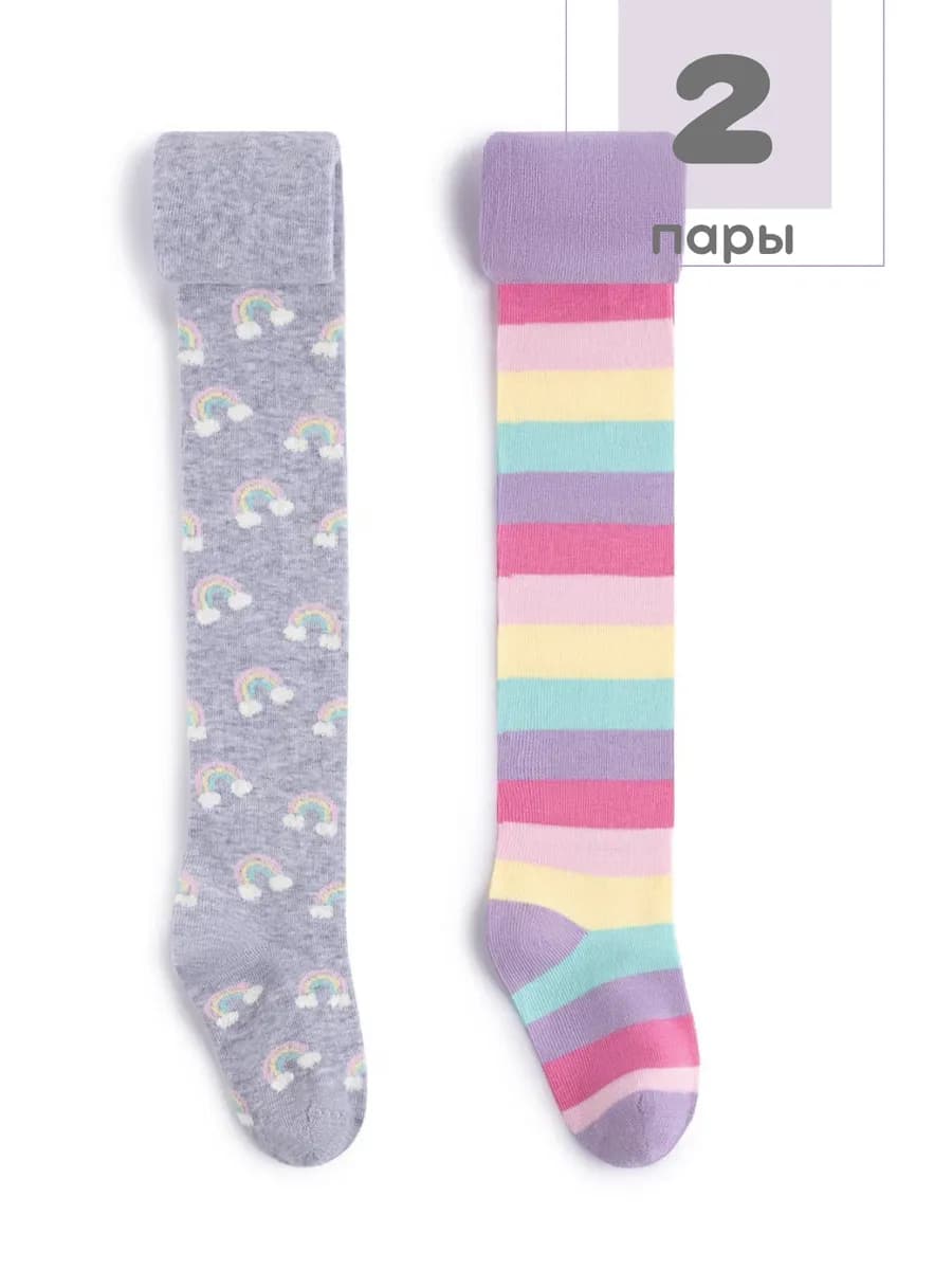 Колготки детские с рисунком, набор 2 пары