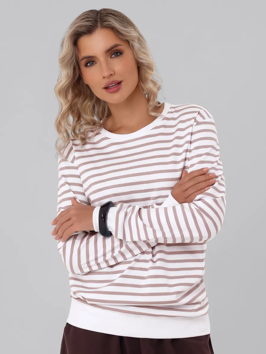 Джемпер в полоску белый тельняшка оверсайз