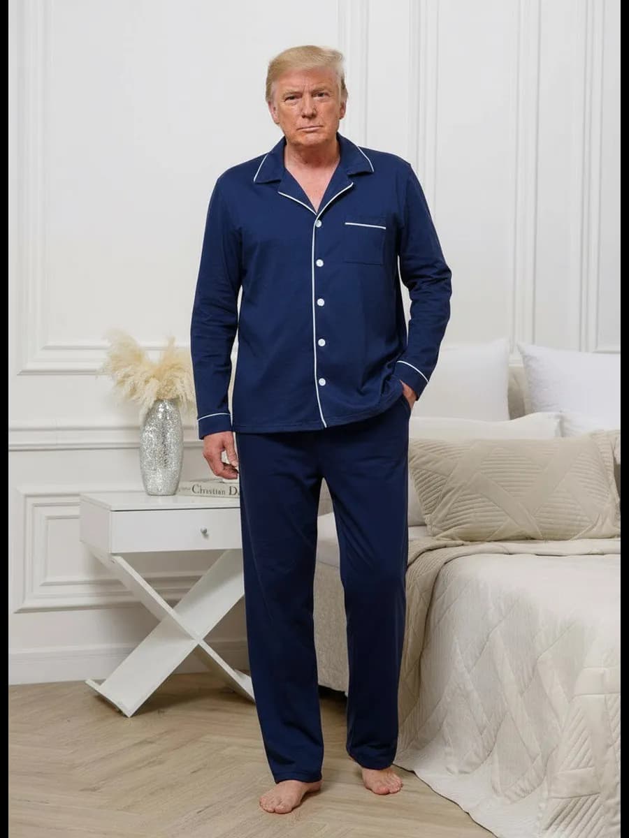 Пижама теплая классическая с брюками