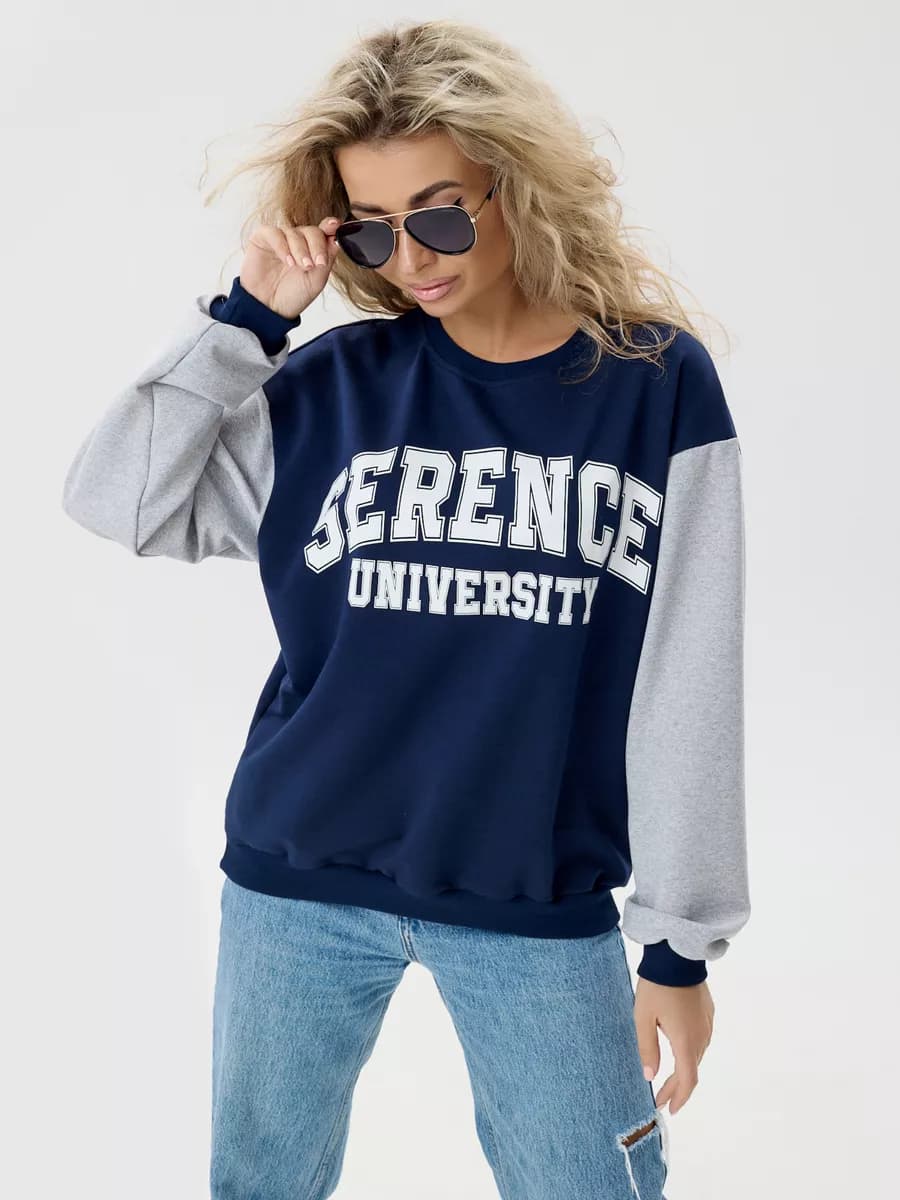 Свитшот оверсайз хлопковый трикотажный