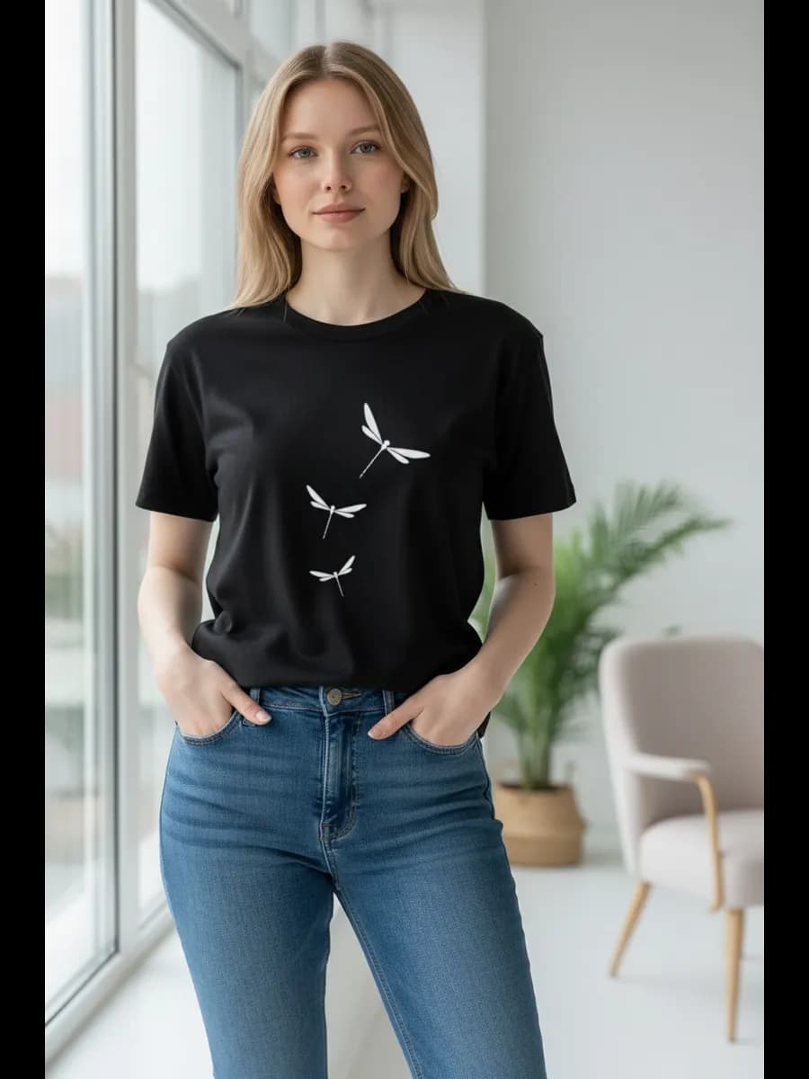 Футболка с принтом хлопок больших размеров