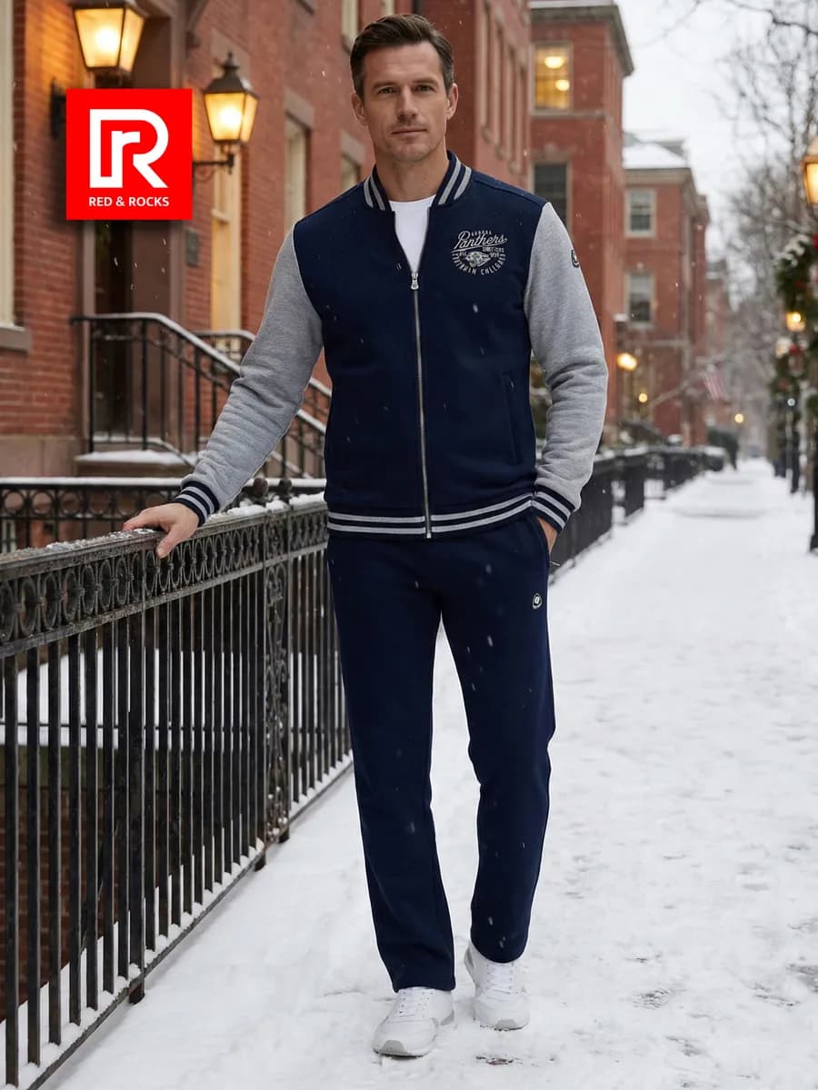 Спортивный костюм на молнии утепленный с начесом зимний