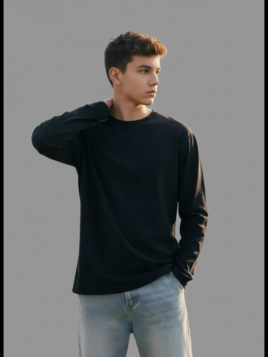 лонгслив базовый однотонный оверсайз