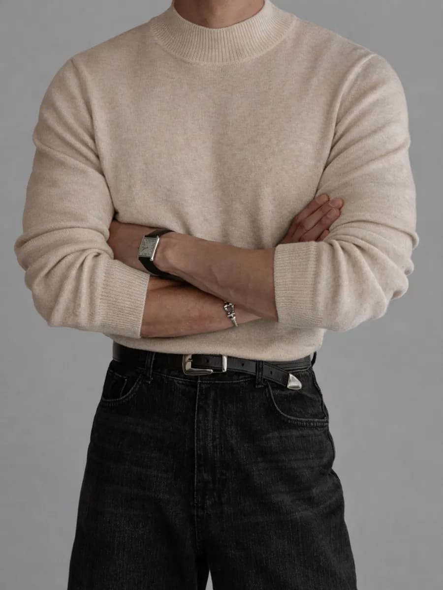 Свитер с горлом теплый пуловер