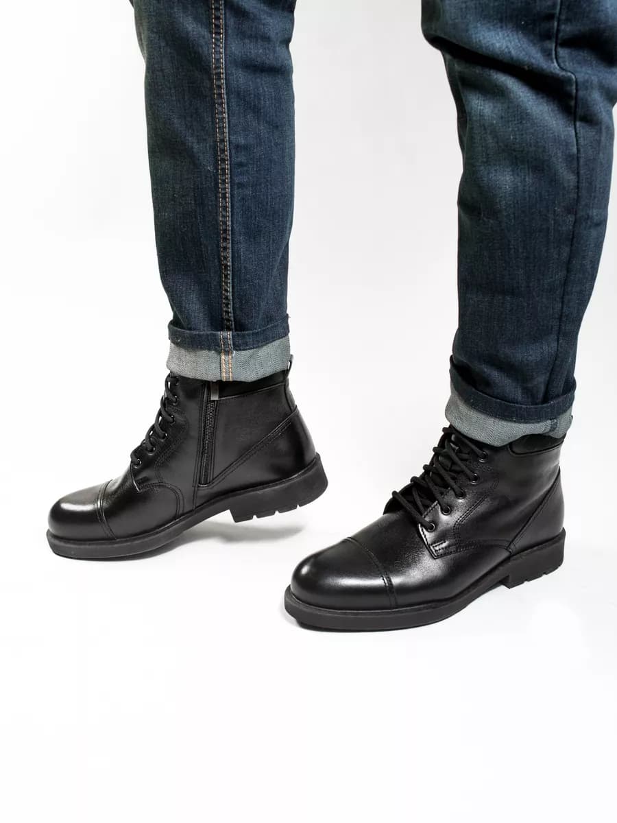 Ботинки классические кожаные утепленные с мехом