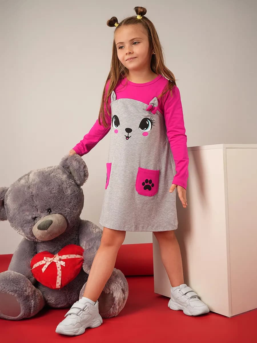 Платье детское с длинным рукавом хлопковое