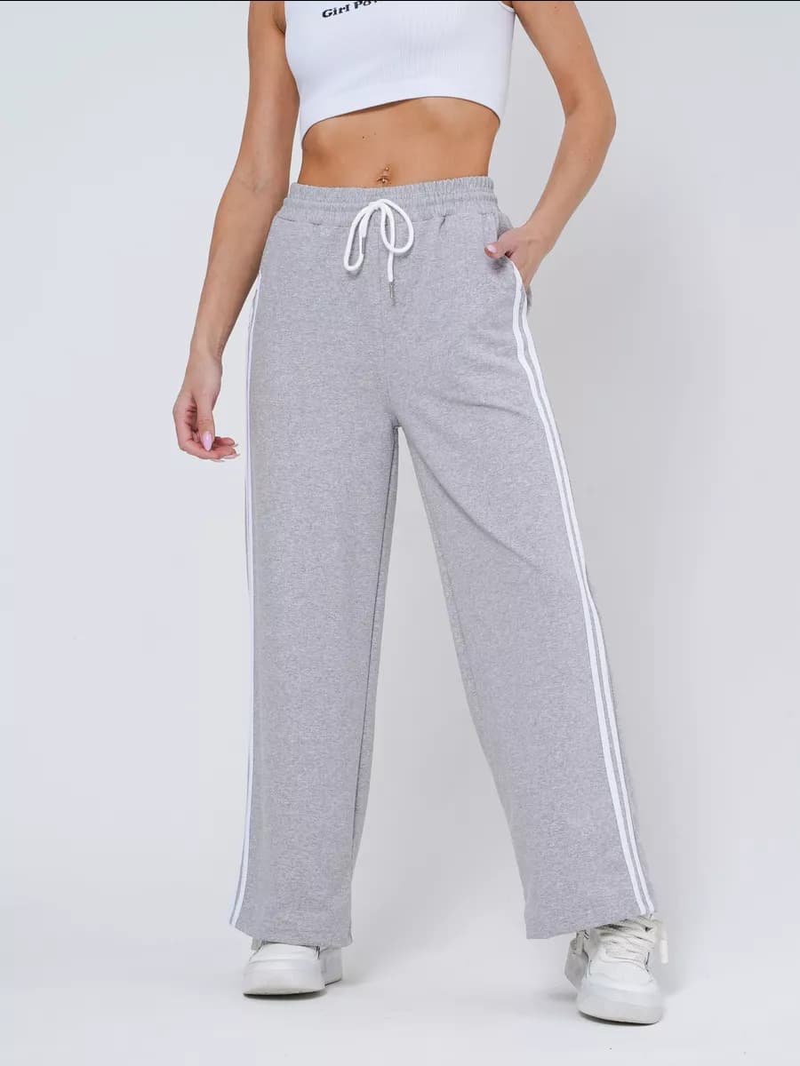 Брюки широкие спортивные палаццо с лампасами