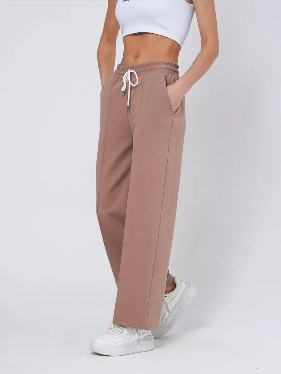 Брюки спортивные широкие палаццо со стрелками