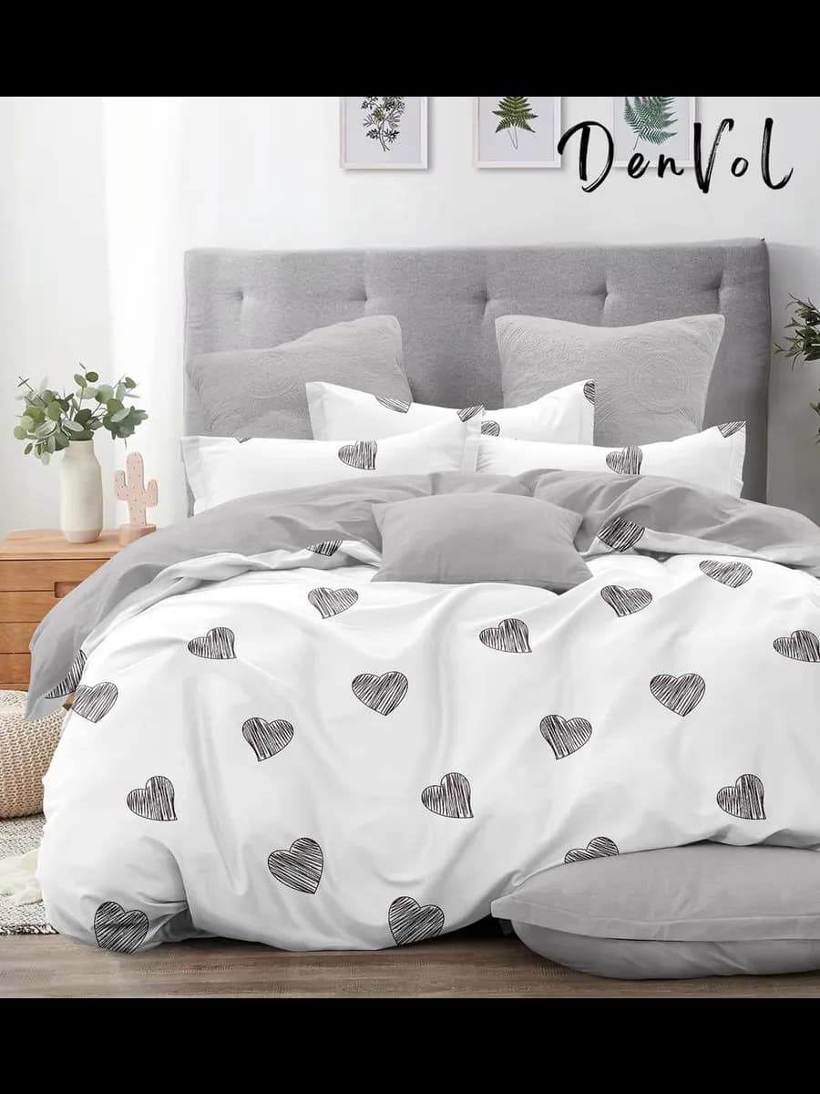 Постельное белье 2 спальное с простыней на резинке сатин