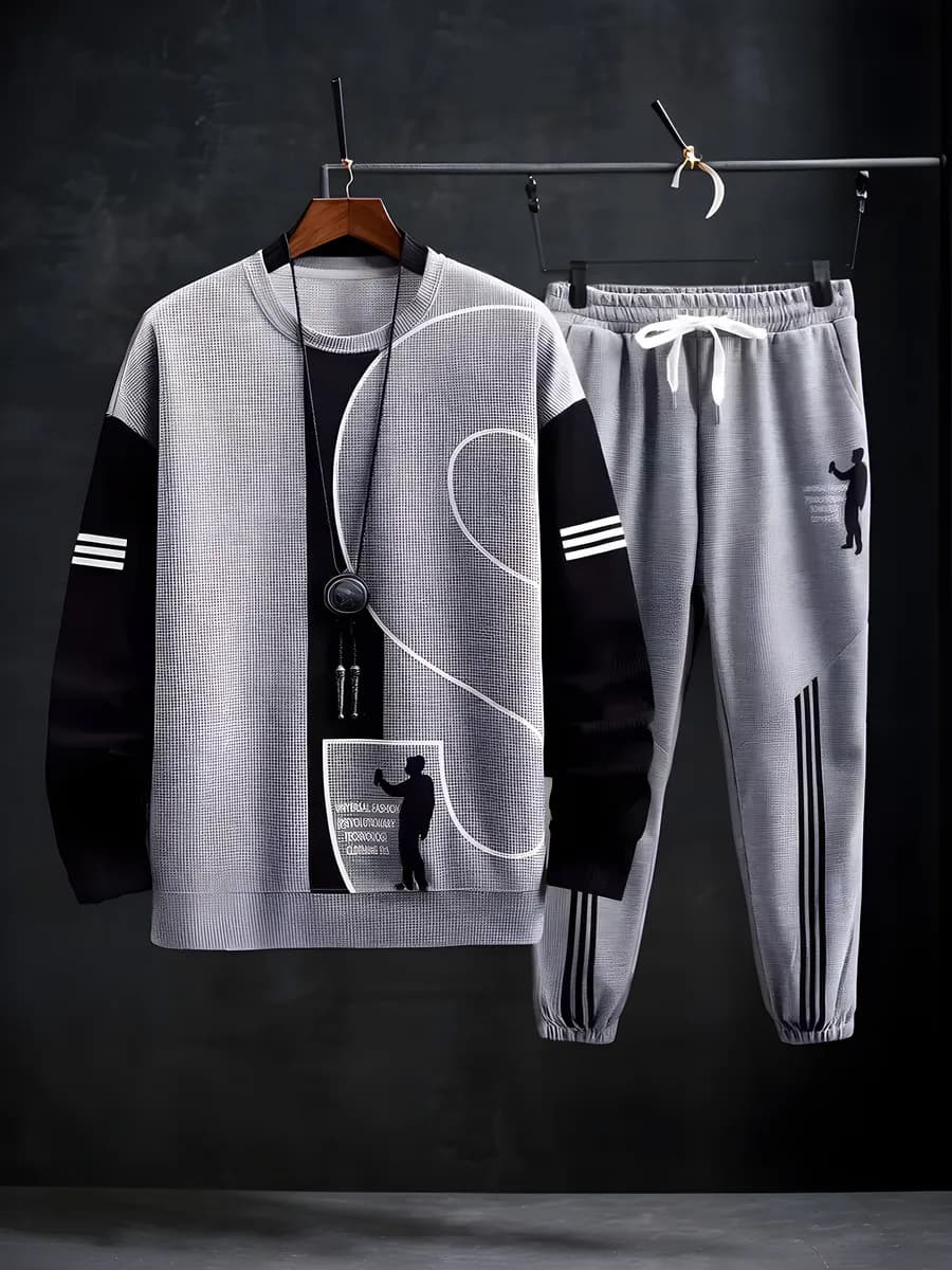 Костюм спортивный брюки и свитшот осень оверсайз