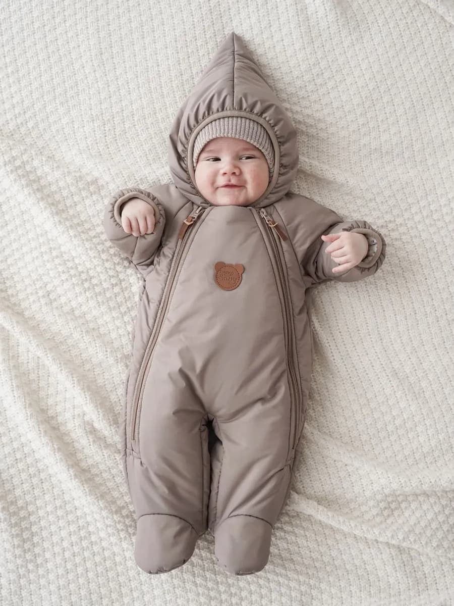 Комбинезон для новорожденных утепленный демисезонный