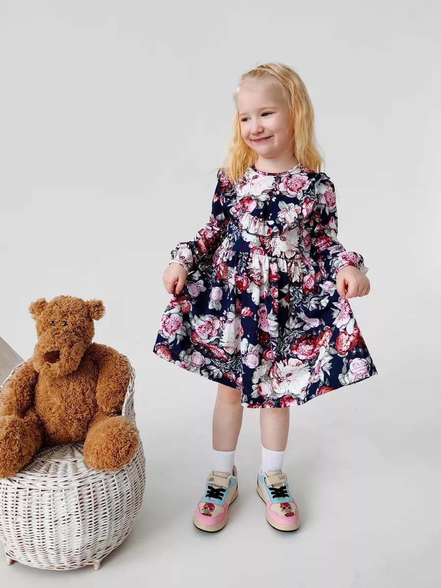 Платье с широкой юбкой из 100% хлопка