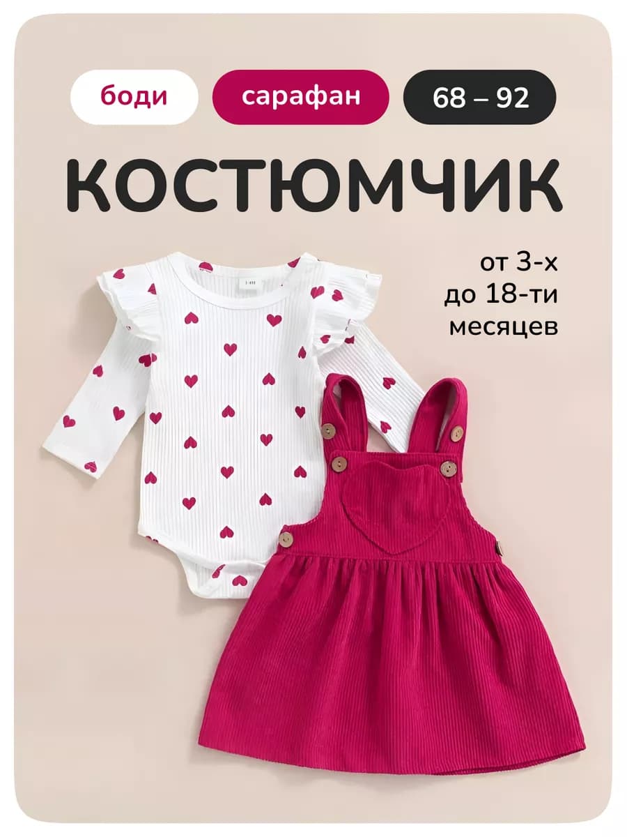 Костюм для новорожденных девочек нарядный комплект