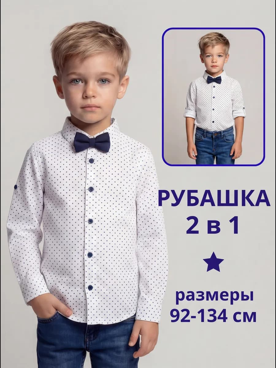 рубашка с коротким длинным рукавом праздничная