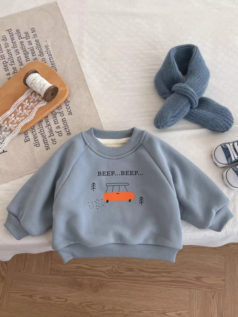 Свитшот оверсайз с начесом теплый свитер