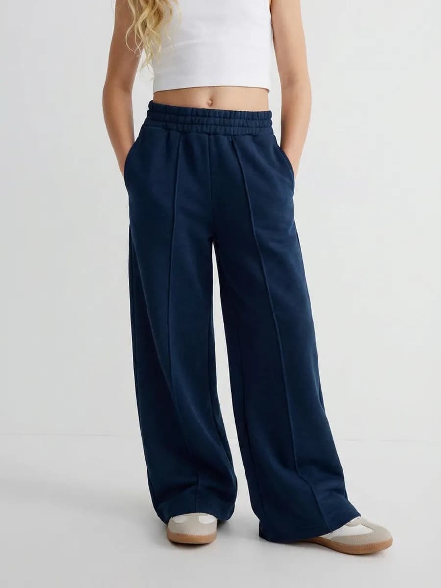 Брюки школьные широкие палаццо клеш на резинке