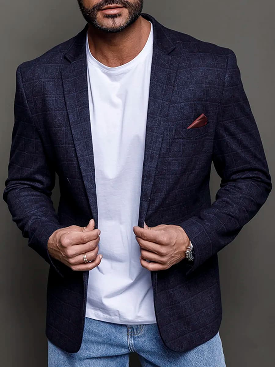 Пиджак классический приталенный повседневный под джинсы