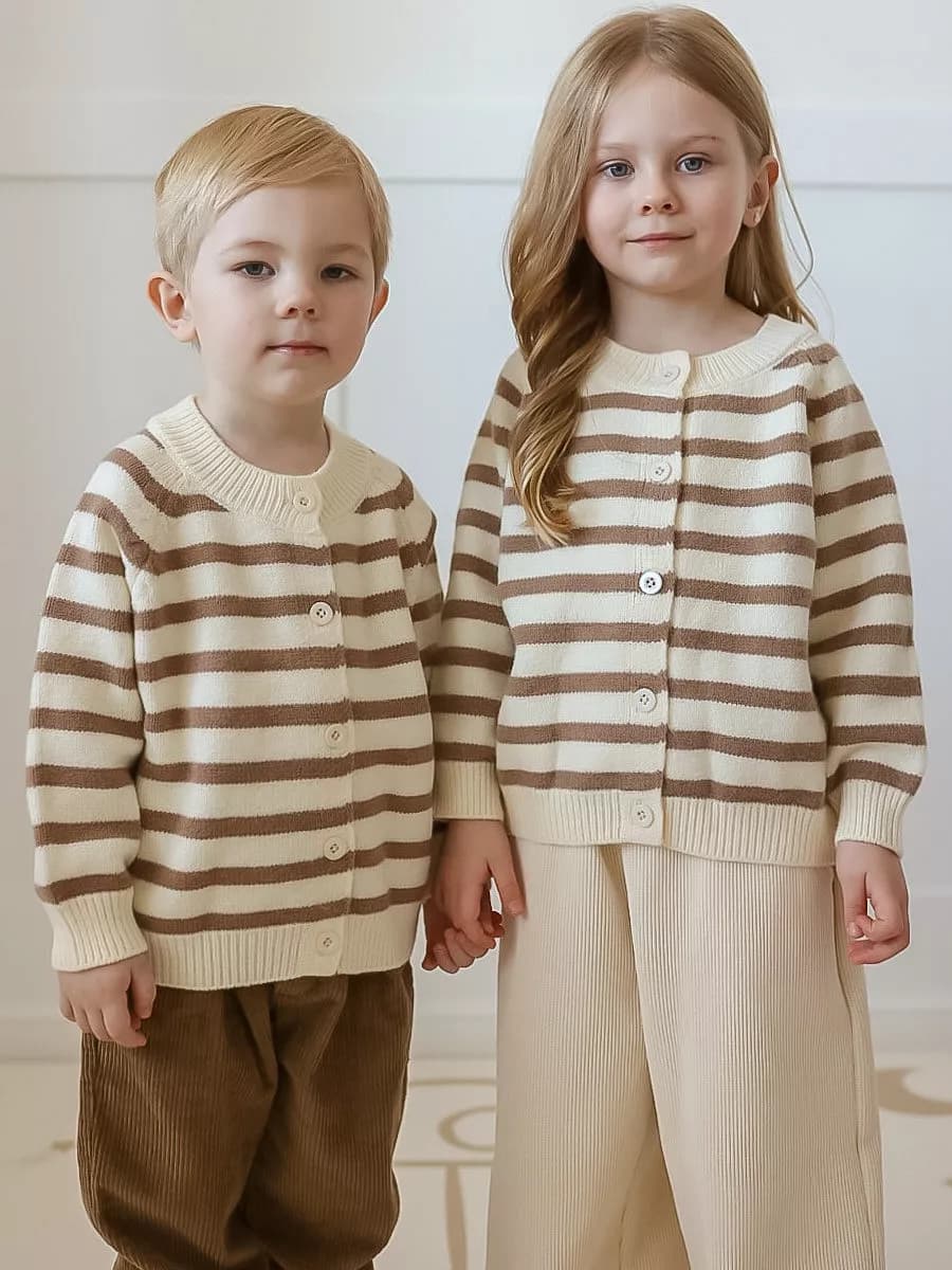 Кардиган вязаный в полоску