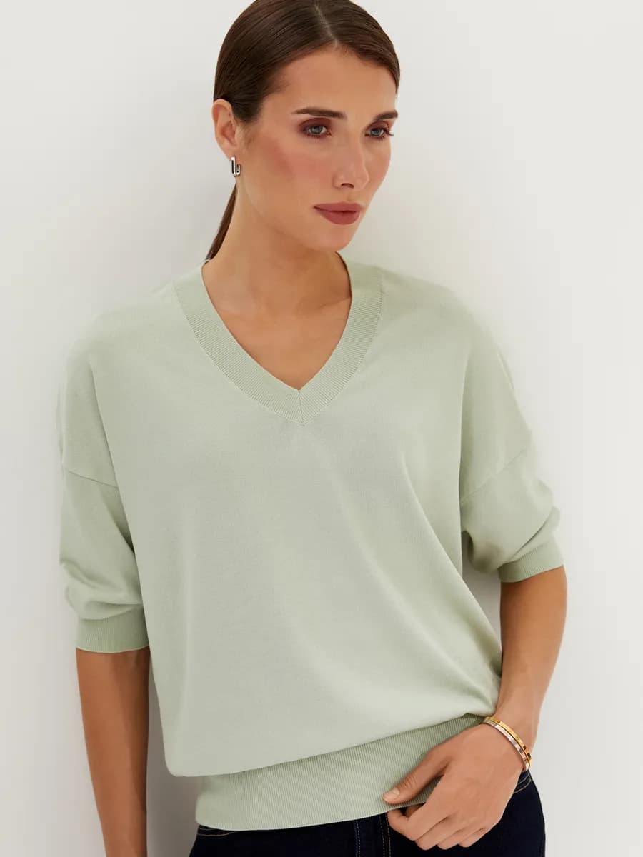 Джемпер женский вязаный большие размеры