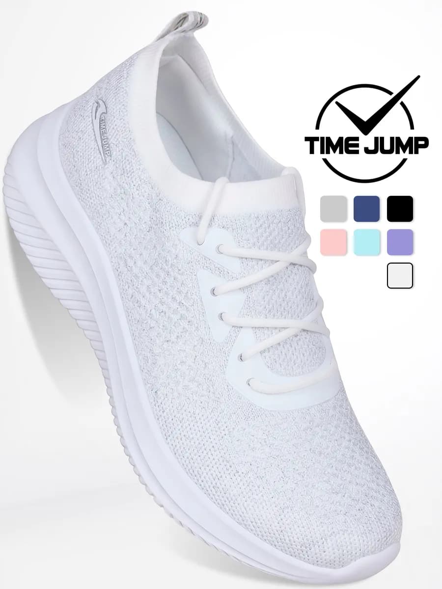 Кроссовки женские белые текстильные для фитнеса