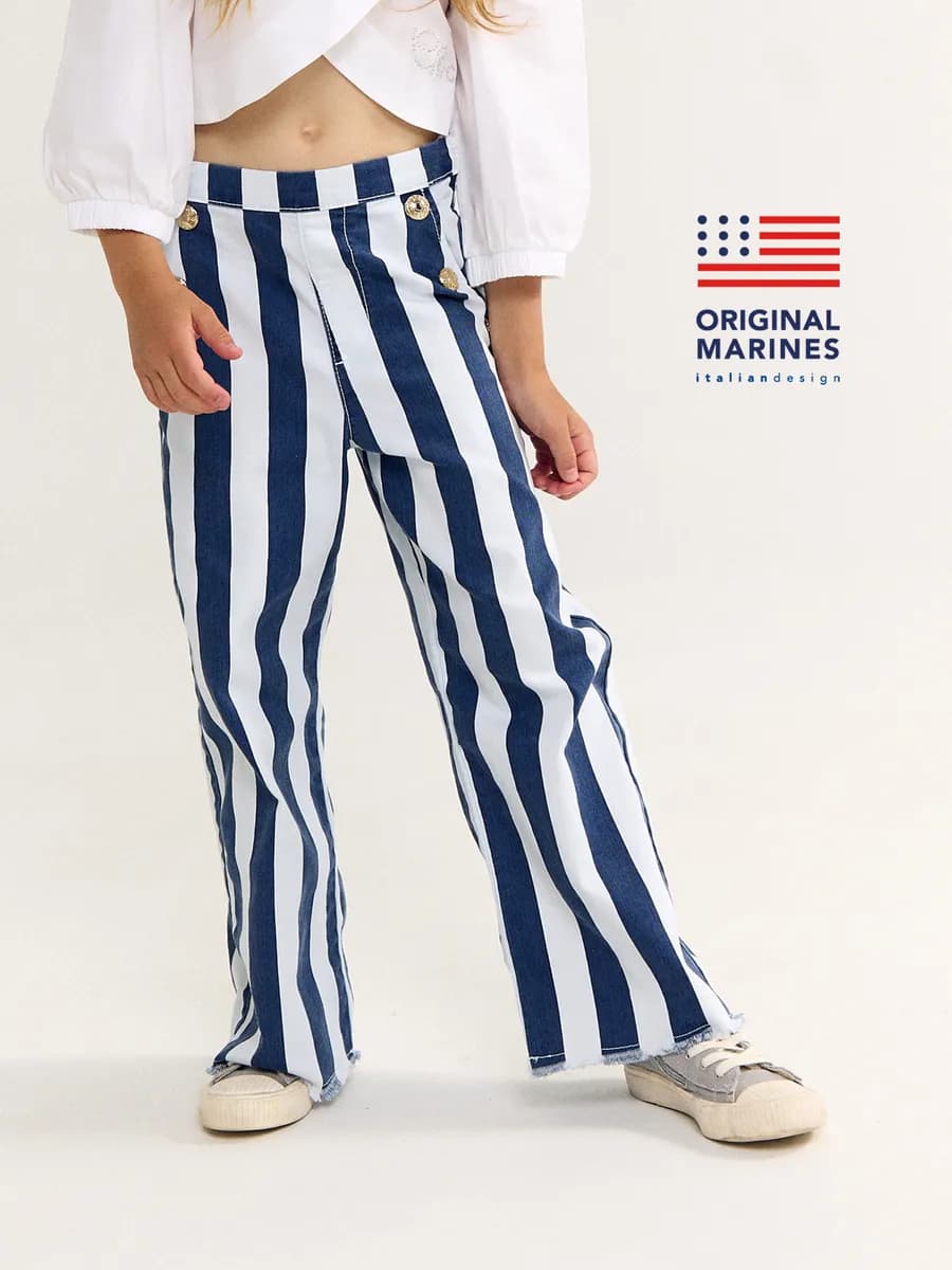 Брюки широкие палаццо в полоску