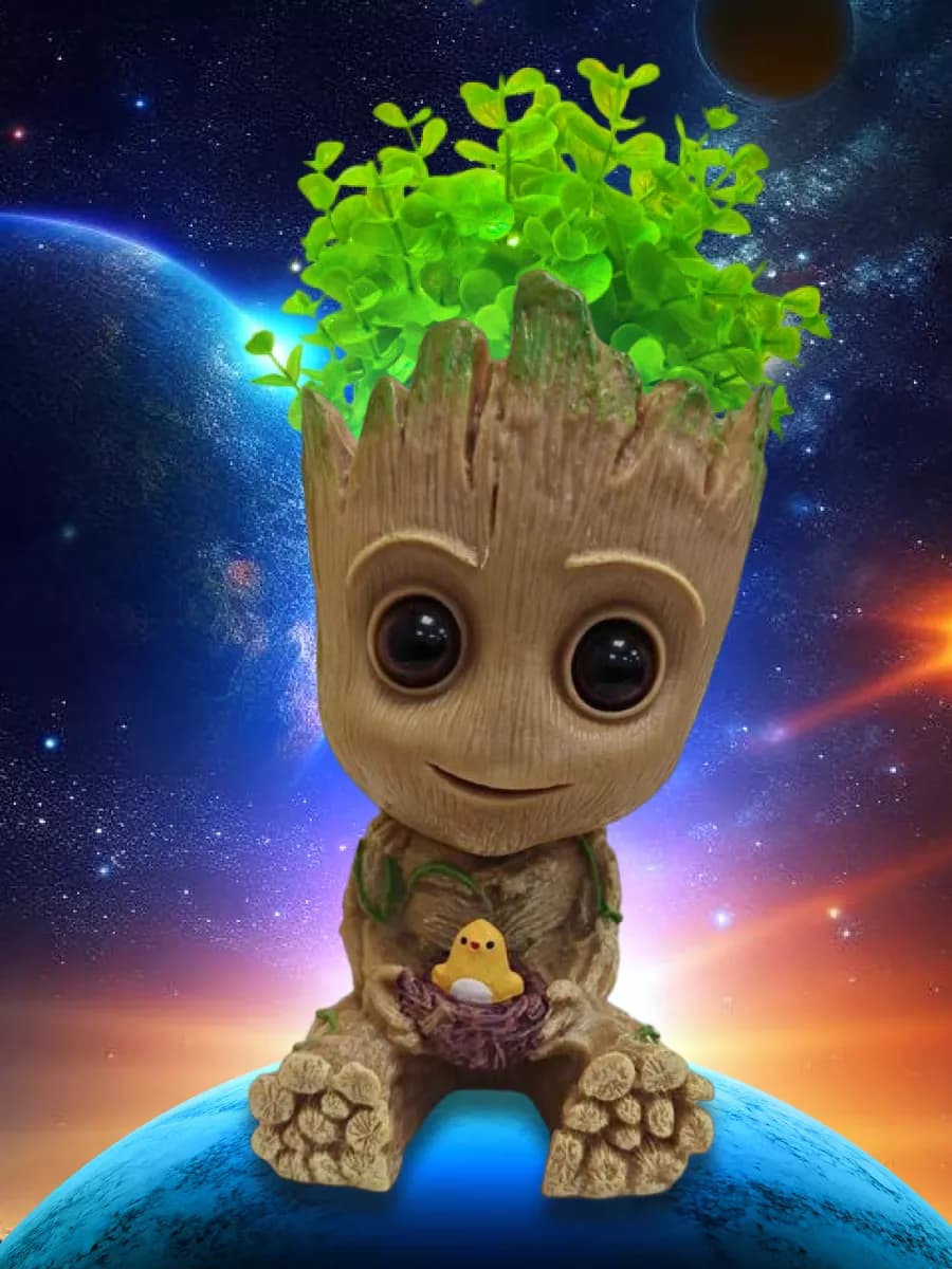 кашпо горшок для цветов ваза Грут марвел органайзер