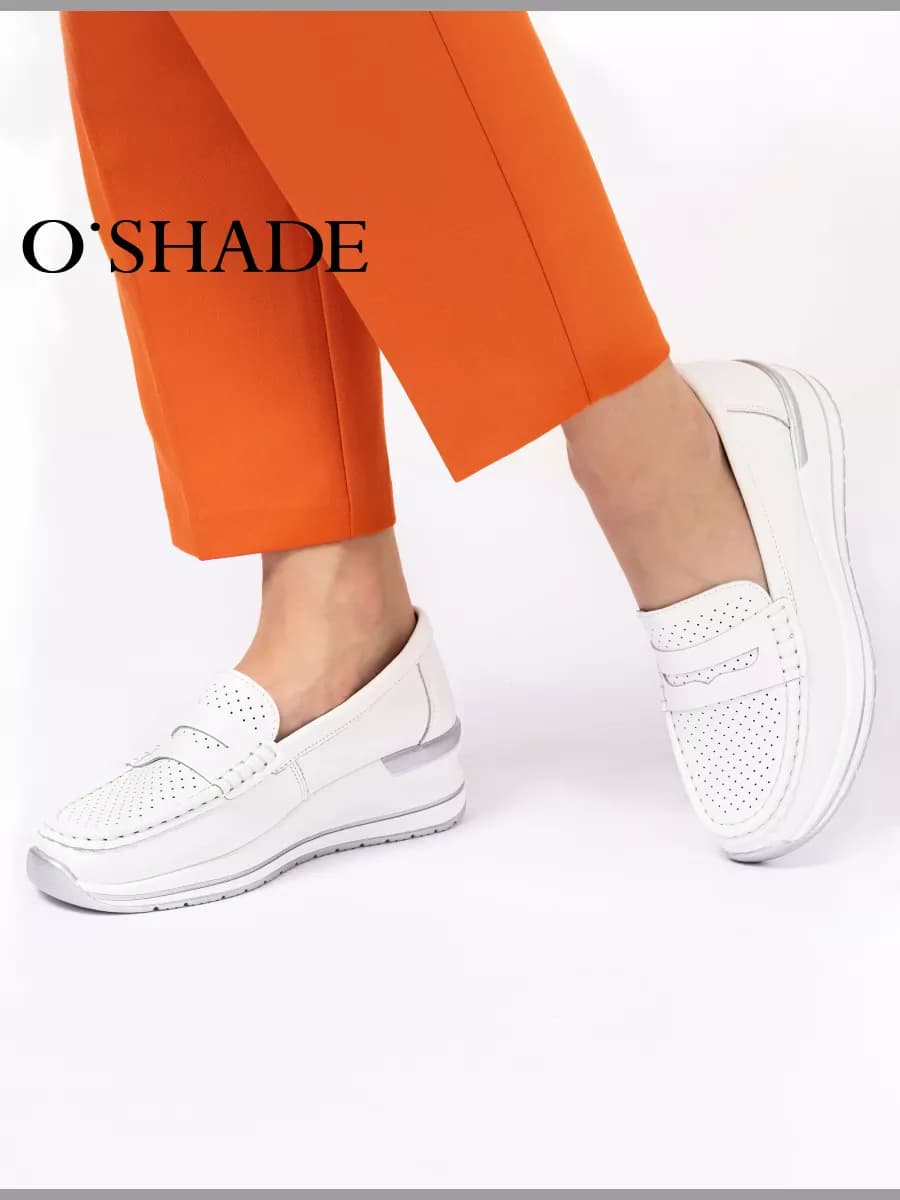 Мокасины белые женские натуральная кожа