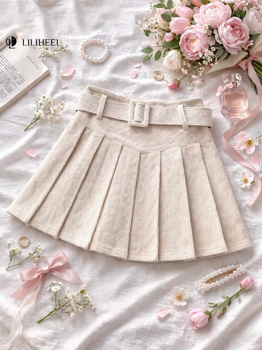 Юбка шорты мини теннисная школьная вельветовая в складку