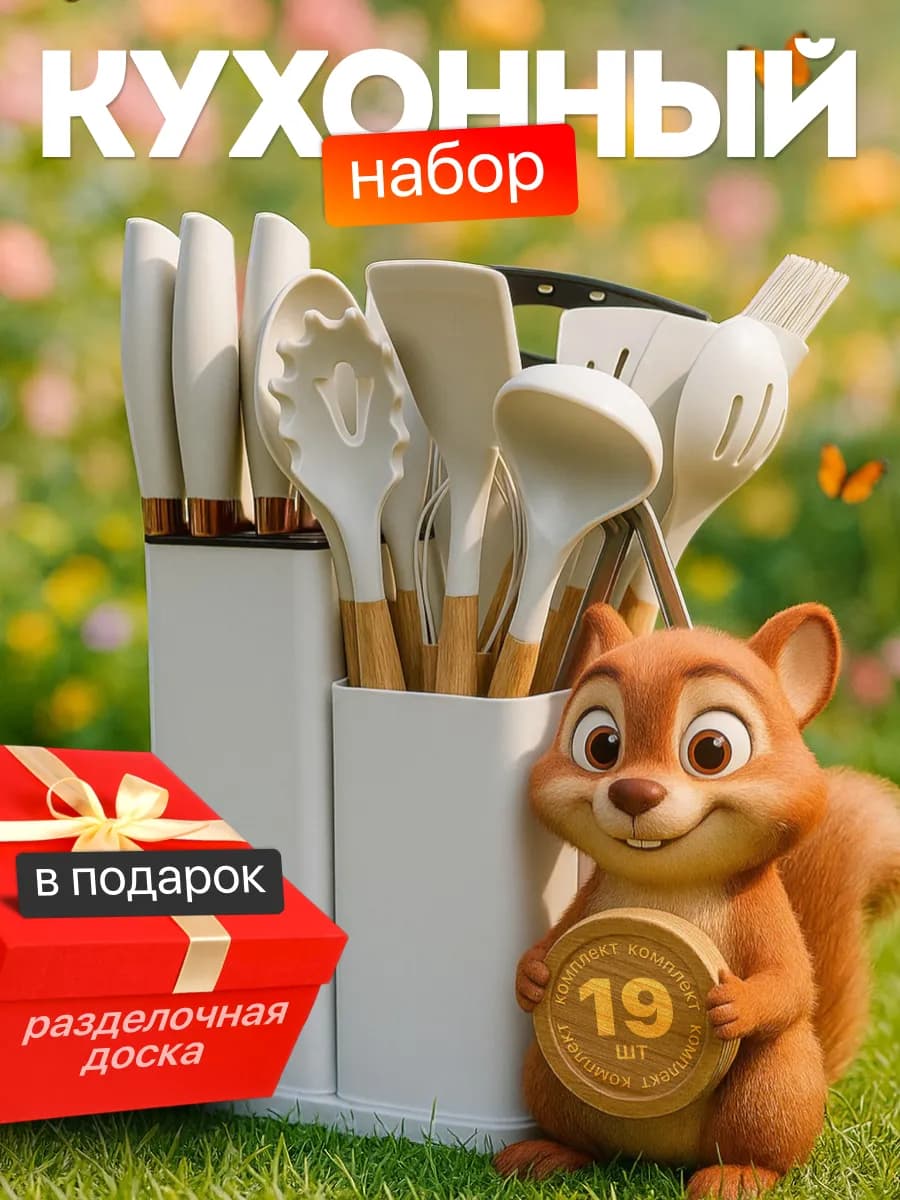 Набор кухонных принадлежностей с ножами 21в1