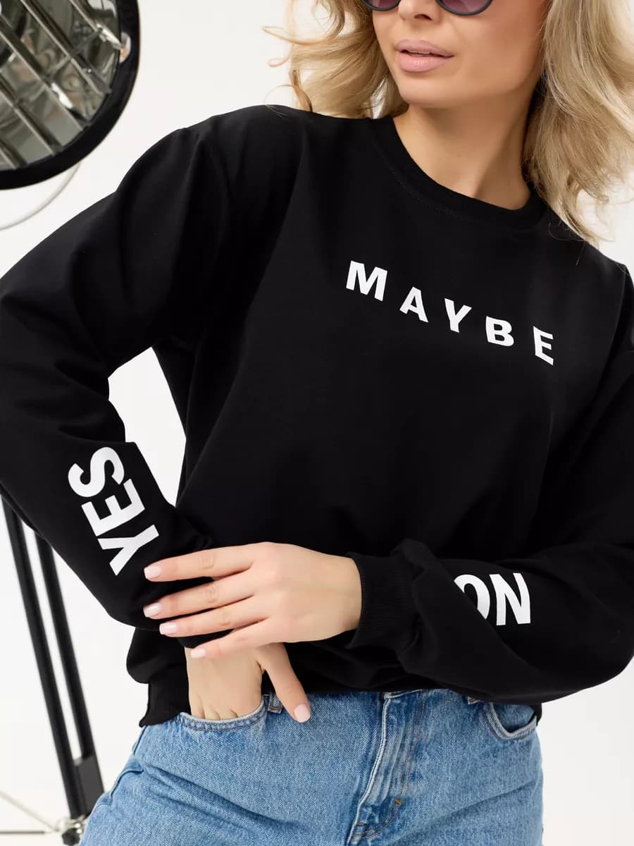 Свитшот оверсайз хлопковый трикотажный